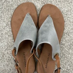 Aerosoles Silver and Brown Sandals